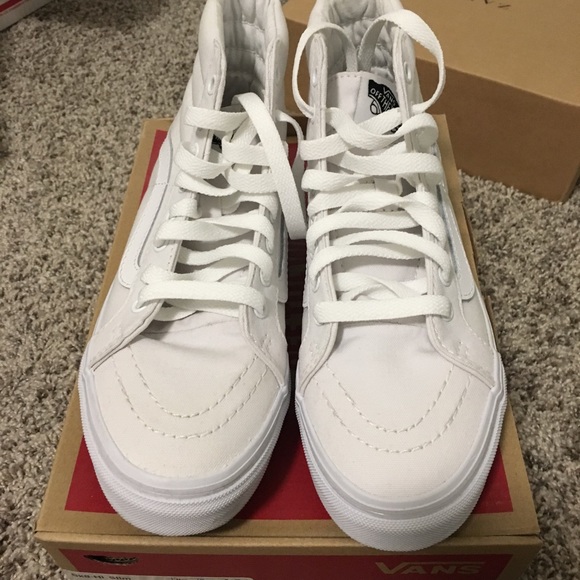 Vans original white hi-tops (sk8-hi slim)! NWT! - Picture 4 of 6